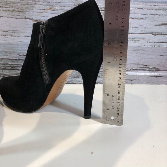 𝅺vero Cuoio Black Suede Ankle Boots Booties Stilettos Platform 37 size 6.5 - Picture 4 of 7